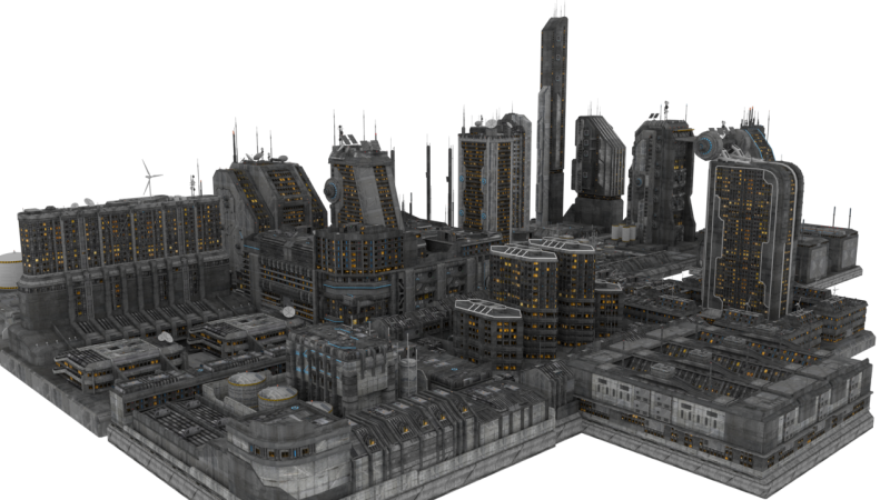 SCI-FI City 3Dモデル .c4d .max .obj .3ds .fbx .stl .blend 