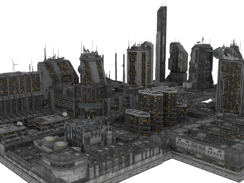 SCI-FI City 3D मॉडल