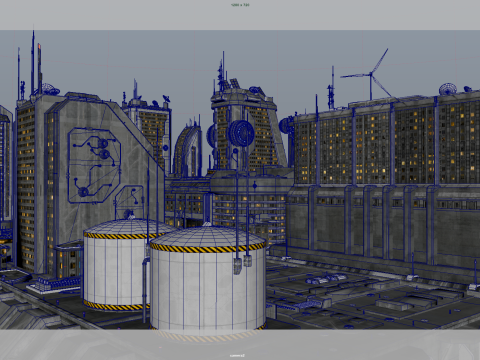 SCI-FI City 3Dモデル
