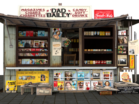 Newspaper Kiosk 3Dモデル