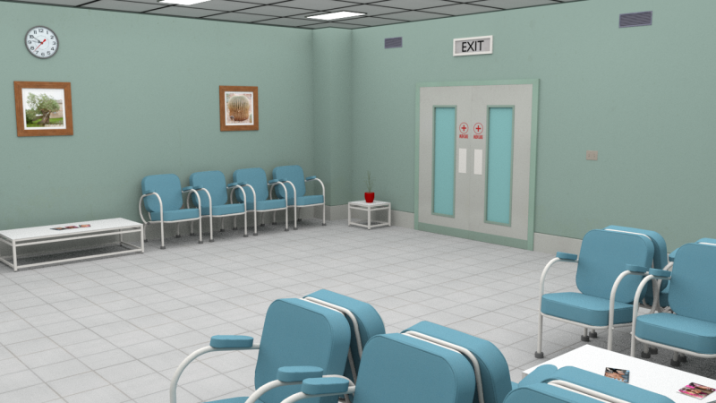 Hospital Hallway Modelo 3D .c4d .max .obj .3ds .fbx .stl .blend 