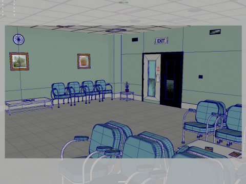 Hospital Hallway Modelo 3D