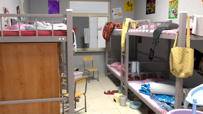 College Dormitory Modèle 3D .c4d .max .obj .3ds .fbx .stl .blend 