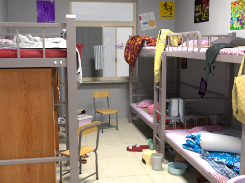 College Dormitory Modelo 3D