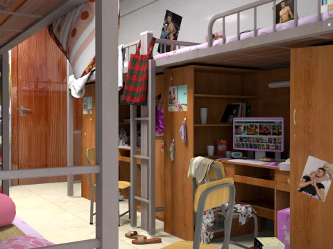 College Dormitory 3D Model