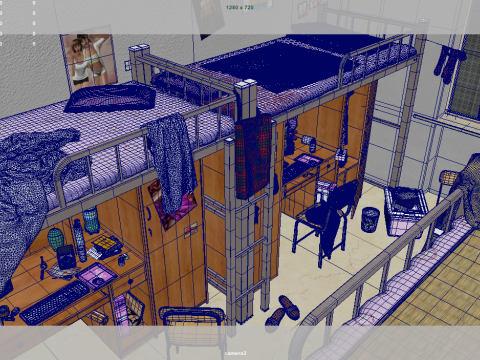 College Dormitory Modèle 3D