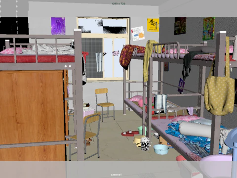College Dormitory 3D Model