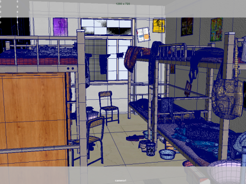 College Dormitory Modèle 3D