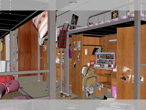 College Dormitory Modèle 3D