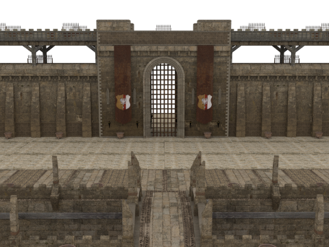 City Defensive Walls Model 3D