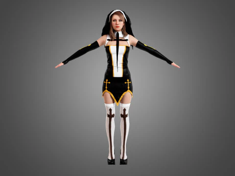 Nun Rigged 3D Model