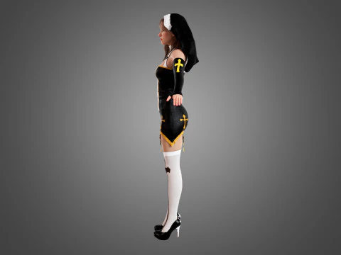 Nun Rigged 3D Model