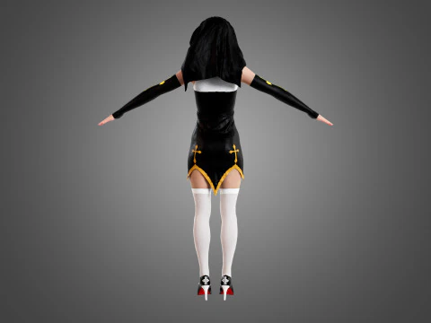 Nun Rigged 3D Model