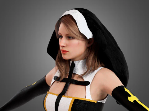 Nun Rigged 3D Model