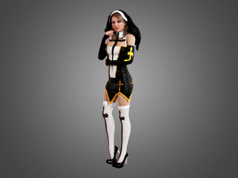 Nun Rigged 3D Model
