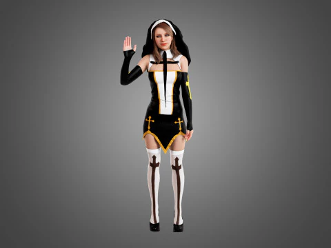 Nun Rigged 3D Model