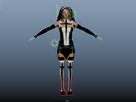Nun Rigged 3D मॉडल