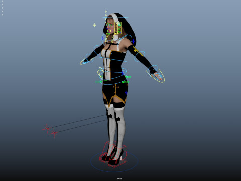 Nun Rigged 3D मॉडल