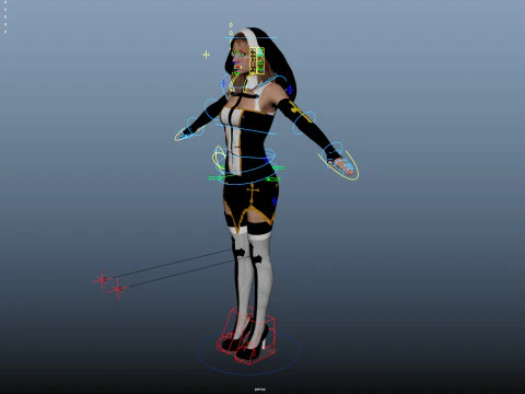 Nun Rigged 3D Model