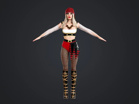 Pirate Rigged 3D Model