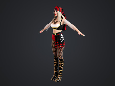 Pirate Rigged Model 3D