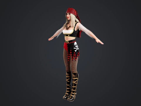 Pirate Rigged 3D Model