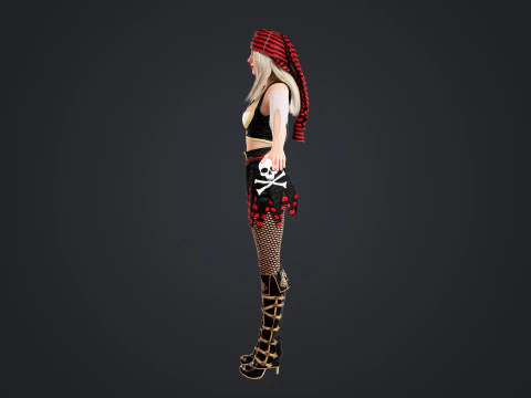 Pirate Rigged 3D Model