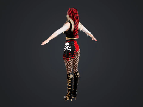 Pirate Rigged 3D Model