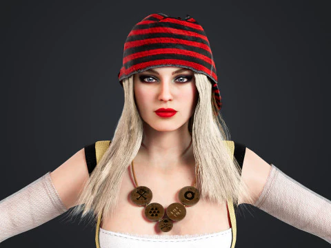 Pirate Rigged 3D Model