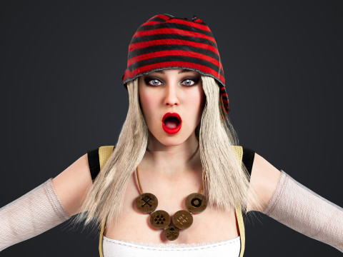 Pirate Rigged Model 3D