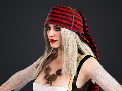 Pirate Rigged Model 3D