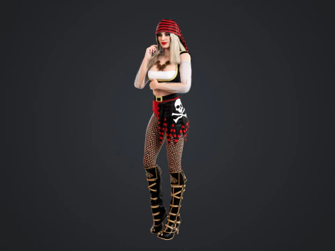 Pirate Rigged 3D Model