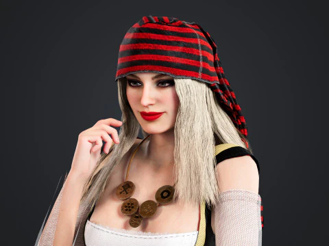 Pirate Rigged 3D Model