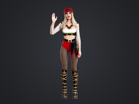 Pirate Rigged Model 3D