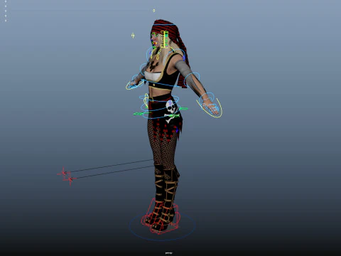 Pirate Rigged 3D Model