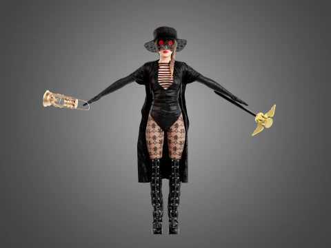 Plague Doctor Rigged 3D Model