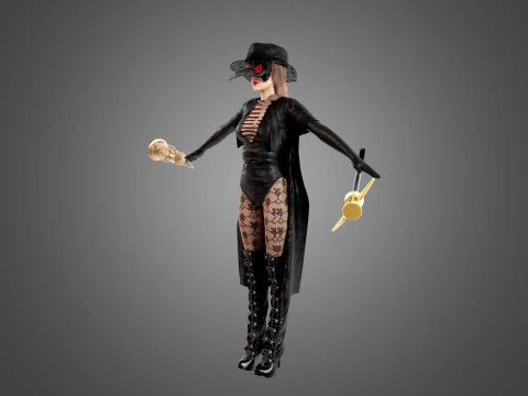 Plague Doctor Rigged 3D Model