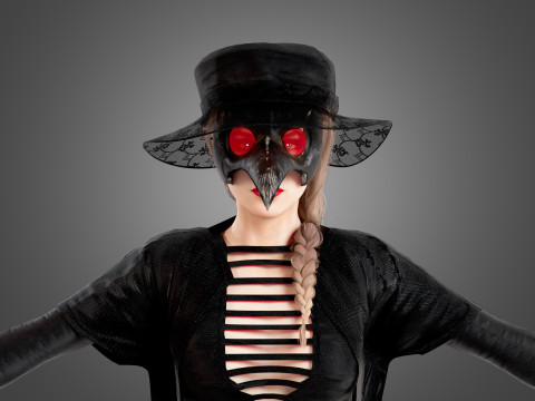 Plague Doctor Rigged 3D 모델