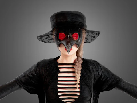 Plague Doctor Rigged 3D Model