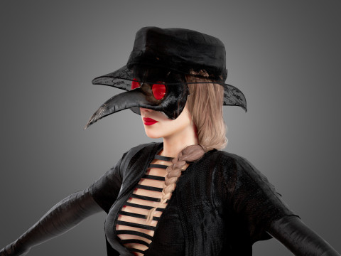 Plague Doctor Rigged 3D 모델