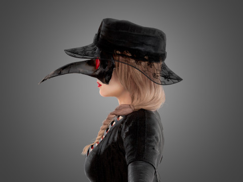 Plague Doctor Rigged 3D 모델