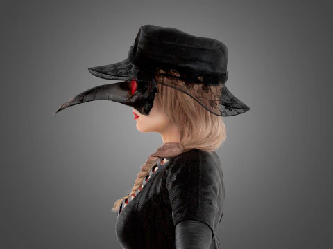 Plague Doctor Rigged 3D Model