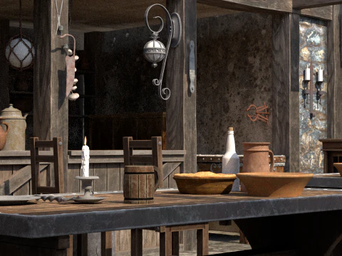 Medieval taverns 3D Model