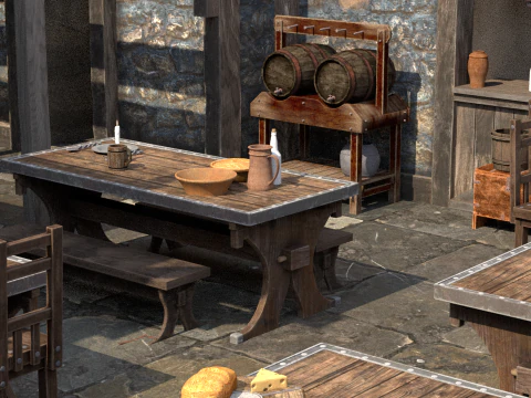 Medieval taverns 3D Model