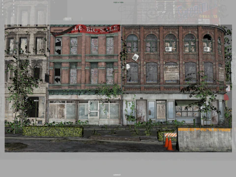 Citt&agrave; abbandonata Modello 3D