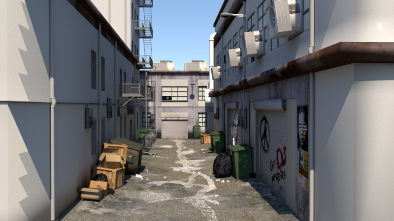 Alley 3D Модель .c4d .max .obj .3ds .fbx .stl .blend 