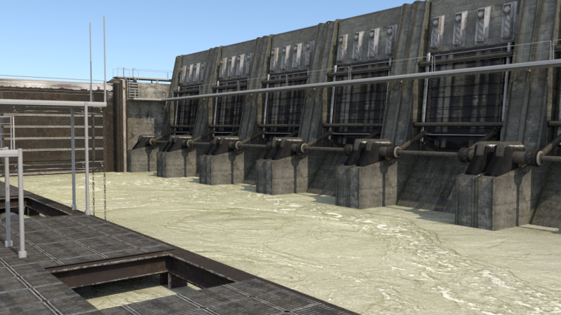 Water Dam Modelo 3D .c4d .max .obj .3ds .fbx .stl .blend 