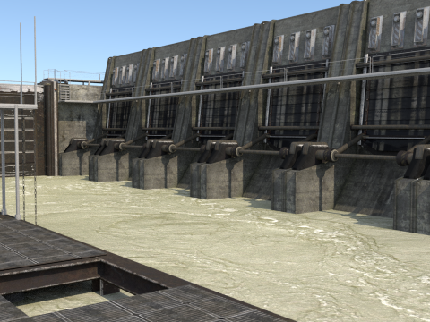 Water Dam Modelo 3D