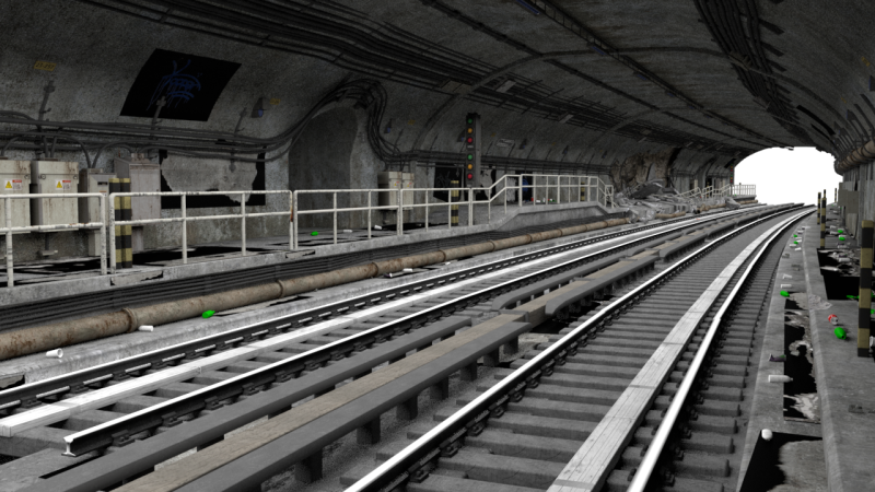 Subway tunnel 3D Model .c4d .max .obj .3ds .fbx .stl .blend 