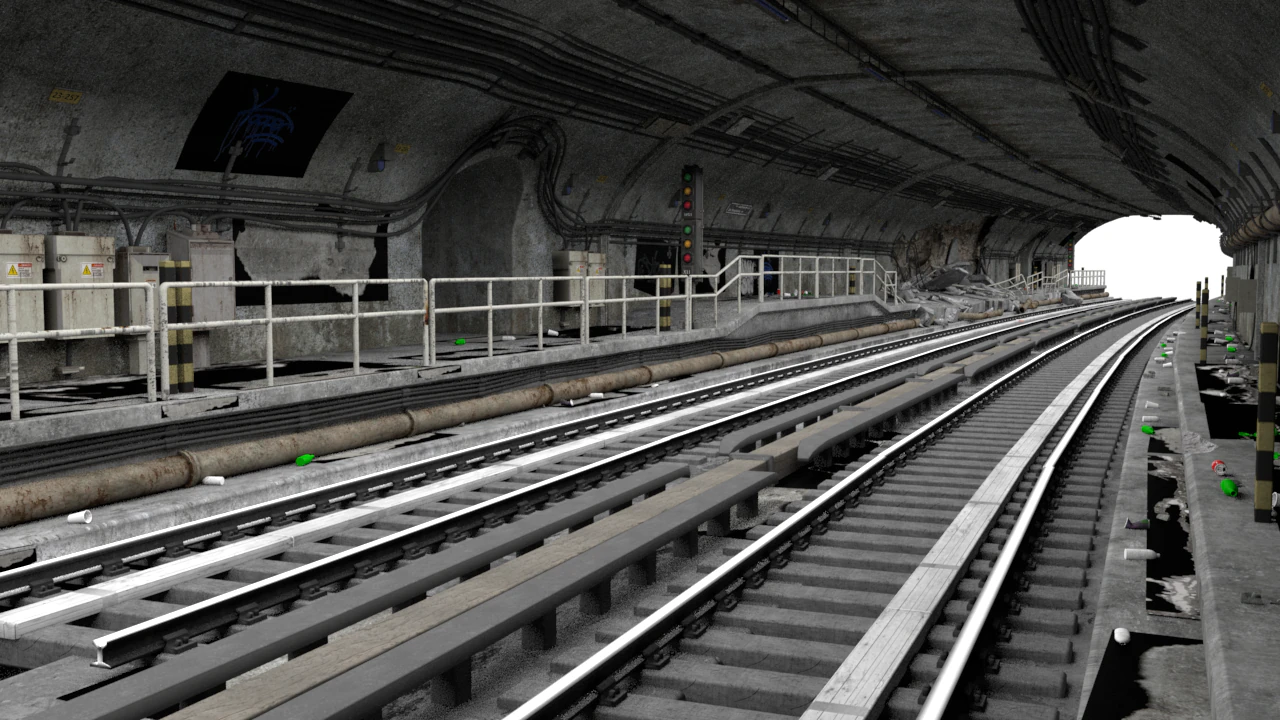 Subway tunnel 3D Model .c4d .max .obj .3ds .fbx .stl .blend 